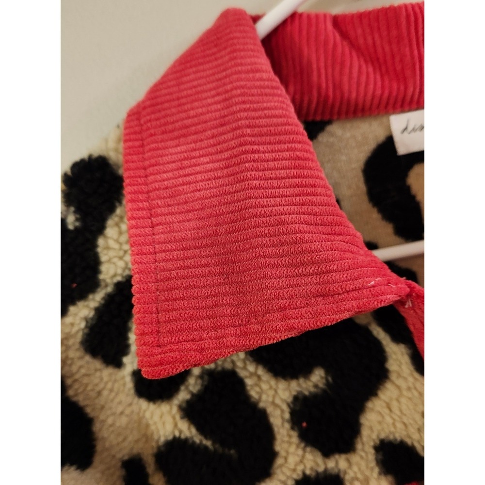 Boutique Animal Print Sherpa Shacket Women's Size Large Camel, Hot Pink, Black - Picture 9 of 11